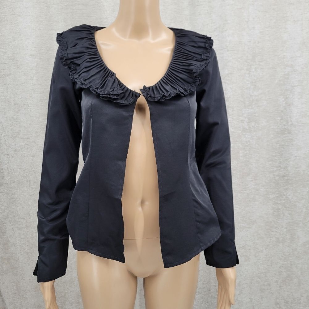 Tempo Paris Y2K Blk Pleated Shawl Collar Jacket XS ** Skirt Listed Separately**